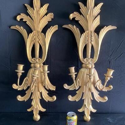 LOT#144: Pair of Wood Candle Sconces