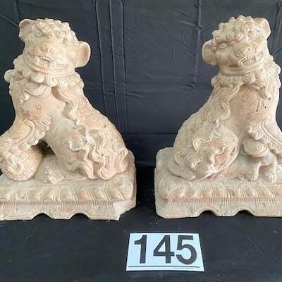 LOT#145: Pair of Large Foo Dogs #3