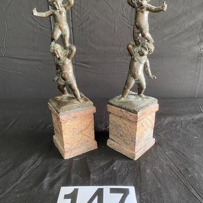 LOT#147: Contemporary Bronze Statues of Children