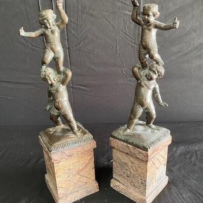 LOT#147: Contemporary Bronze Statues of Children