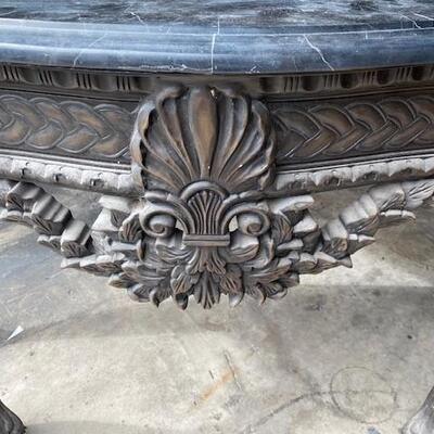 LOT#168: Claw Footed Console Table with Tile Marble Top