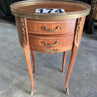 LOT#174: Small French Style Inlay Side Table
