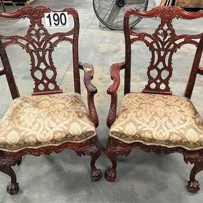 LOT#190: Pair of Rosewood Captain's Chair #2