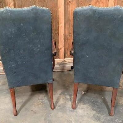 LOT#192: Tacked Victorian Arm Chairs