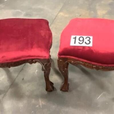 LOT#193: Pair of Rosewood Ottomans