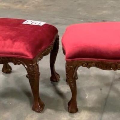 LOT#193: Pair of Rosewood Ottomans