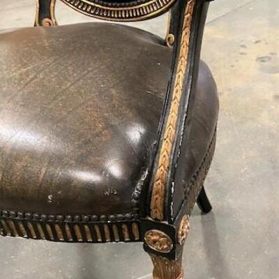 LOT#194: Empire Style Painted Chair