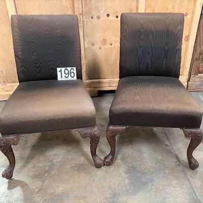 LOT#196: Pair of Rosewood Style Chairs
