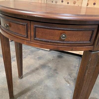 LOT#197: Half Moon Table with Drawer