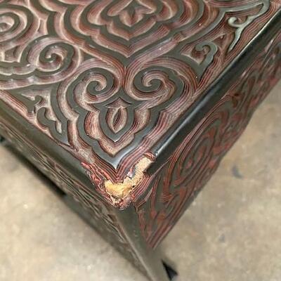 LOT#200: Small Carved Lacquered Table