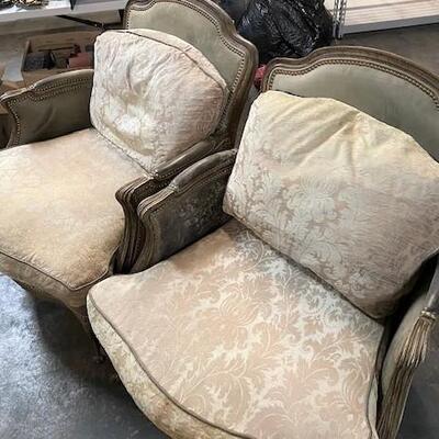 LOT#209: Pair of Handcock & Moore Provencal Style Parlor Chairs