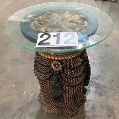 LOT#212: Occasional Table with Faux Tassels