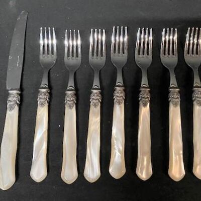 LOT#217: Inox Italy Faux Mother of Pearl Flatware