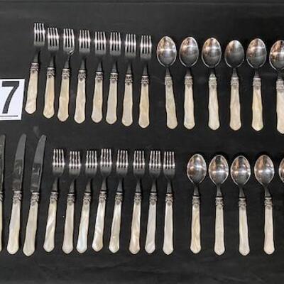 LOT#217: Inox Italy Faux Mother of Pearl Flatware