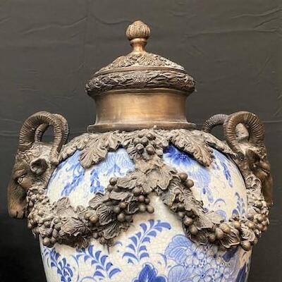 LOT#219: Large French Mounted Urns
