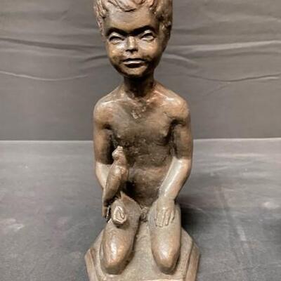LOT#226: Heavy Bronze Juvenile Statues
