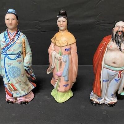 LOT#231: Believed to be Hand painted Porcelain Chinese Figures