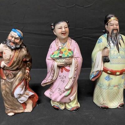 LOT#231: Believed to be Hand painted Porcelain Chinese Figures