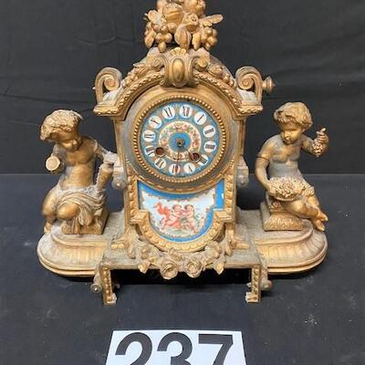 LOT#237: Believed to be French Figural Clock