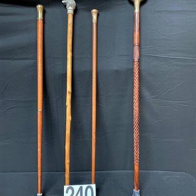LOT#240: Cane Lot (Includes 14K Gold Pommel)