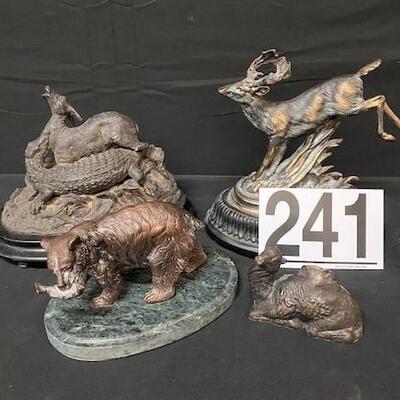 LOT#241: Spelter & Bronze Animal Lot