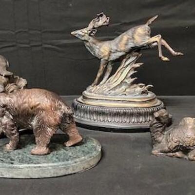 LOT#241: Spelter & Bronze Animal Lot