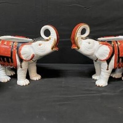 LOT#249: San Marco Ceramic Elephants