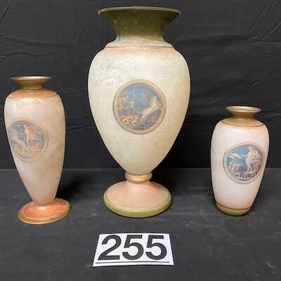 LOT#255: Trio of Large Mars, Mercury & Apollo Vases