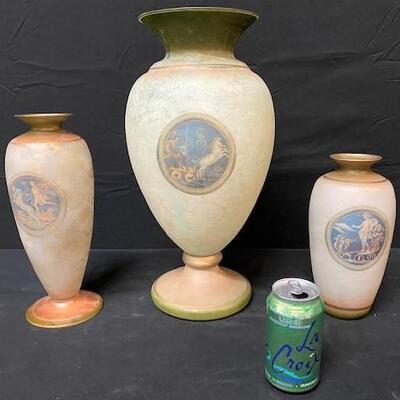 LOT#255: Trio of Large Mars, Mercury & Apollo Vases
