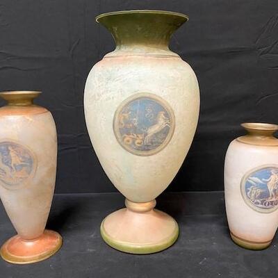 LOT#255: Trio of Large Mars, Mercury & Apollo Vases