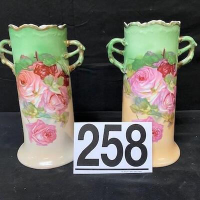 LOT#258: C.T. Altwasser Hand painted Vases