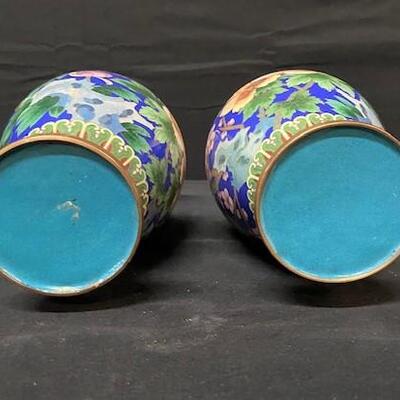 LOT#259: Pair of Cloisonne Vases