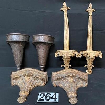 LOT#264: Wall Sconce & Wall Shelf Lot #1