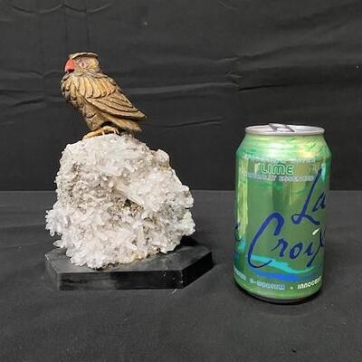 LOT#268: Brass Owl on Quartz