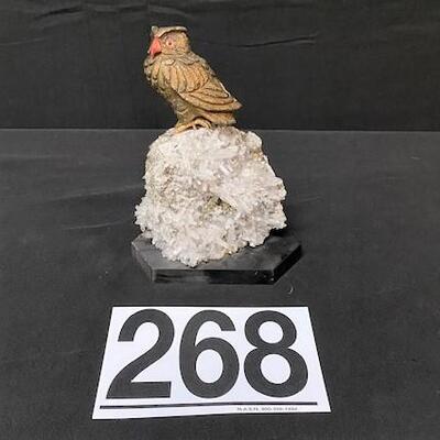 LOT#268: Brass Owl on Quartz