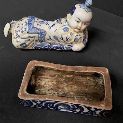LOT#293: Chinese Cizhou Porcelain Boy Pillows