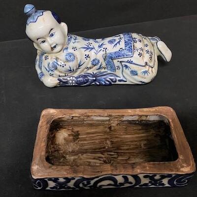 LOT#293: Chinese Cizhou Porcelain Boy Pillows