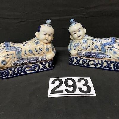 LOT#293: Chinese Cizhou Porcelain Boy Pillows