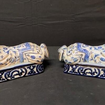 LOT#293: Chinese Cizhou Porcelain Boy Pillows