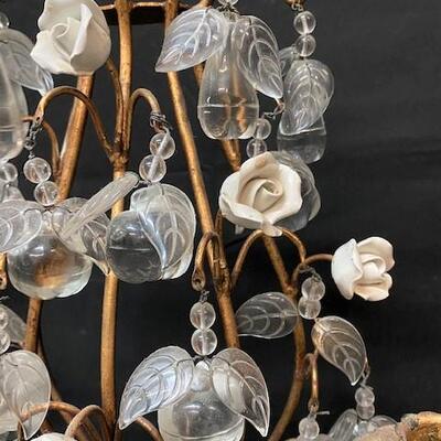 LOT#302: Pedestal Candleholders with Crystals