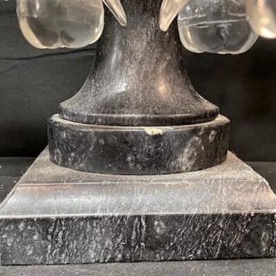 LOT#302: Pedestal Candleholders with Crystals