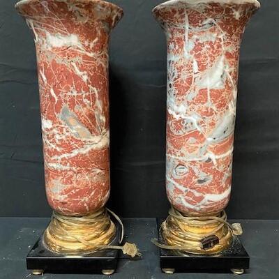 LOT#303: Marble Colored Ceramic Floor Lamps