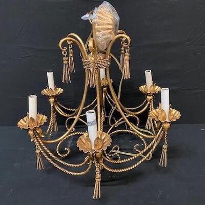 LOT#304: Gilted Chandelier 6 Candle Arms