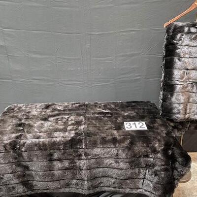 LOT#312: 2 Faux Fur Throws