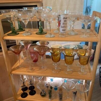 Lot 6. Assorted glassware (clear and colored--$60