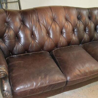 LOT 135 LEATHER SOFA  AS -IS