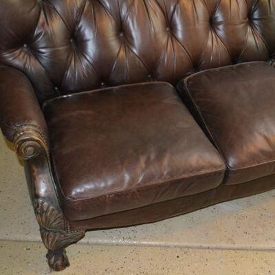 LOT 135 LEATHER SOFA  AS -IS