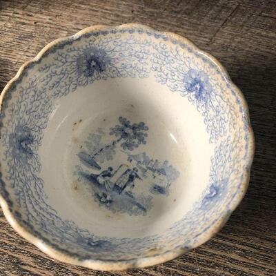 44: Collection of Vintage Blue and White Dishes
