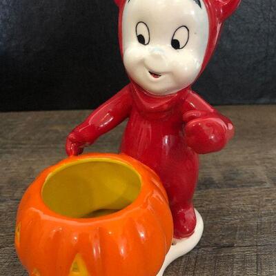 86: Pumpkin Candle and Casper Devil Candle holder
