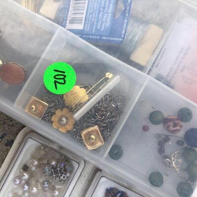 102: Lot of Jewelry Making Supplies, Beads and sorters
